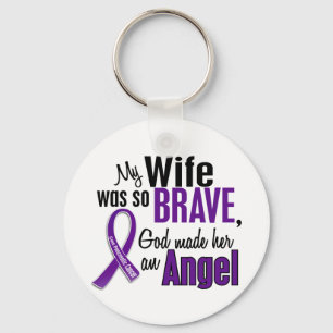 My Wife Is An Angel Pancreatic Cancer Keychain