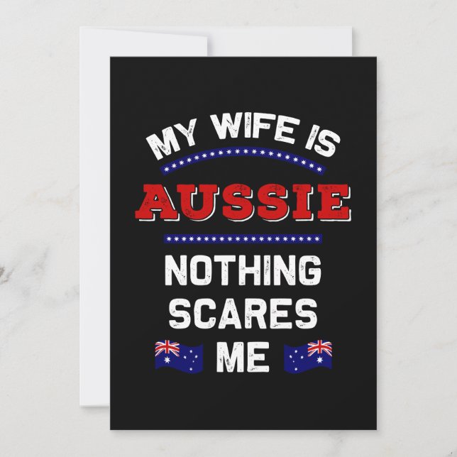 My Wife is Aussie Down Under Monarchy Australian  Invitation (Front)