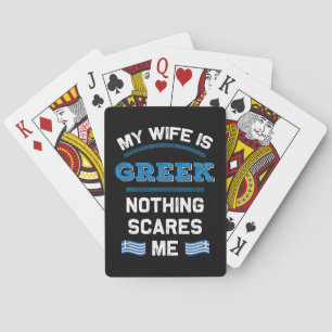 My Wife is Greek Hellenic Republic Greece Roots Playing Cards
