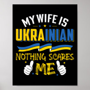 My Wife Is Ukrainian Ukraine Roots Pride Flag Heri Poster