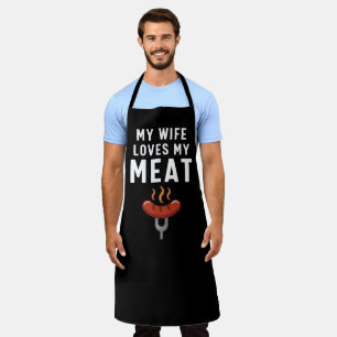 My Wife Loves my Meat Funny BBQ  Apron