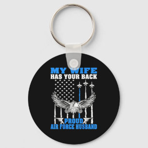 My wife your back proud air force husband spouse g keychain
