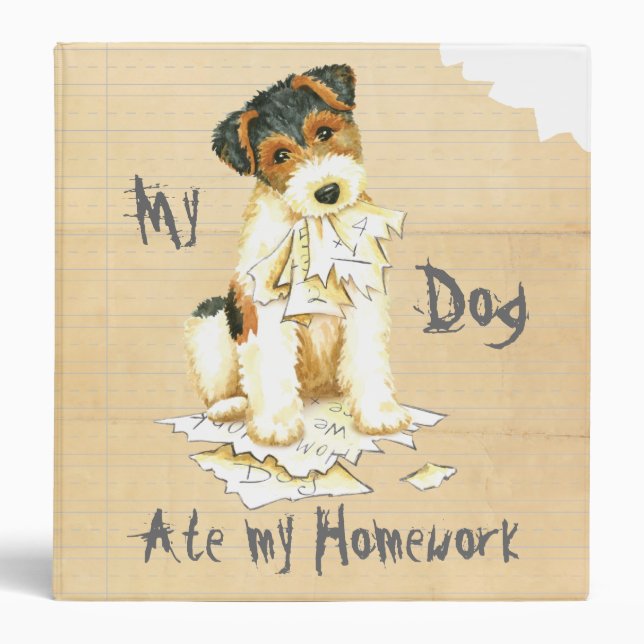 My Wire Fox Terrier Ate My Homework Binder (Front)