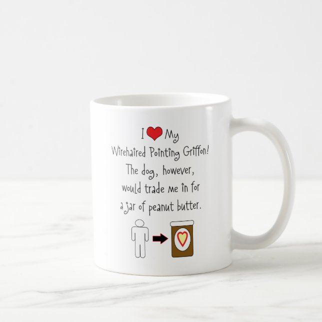 My Wirehaired Pointing Griffon Loves Peanut Butter Coffee Mug (Right)