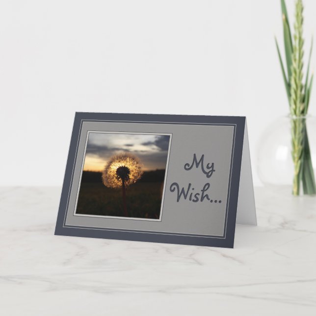 My Wish Dandelion Sunset Card (Front)