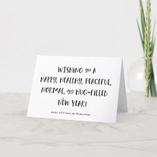 My Wish for 2022   Black and White Happy New Year Holiday Card
