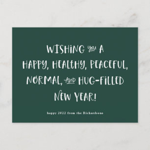 My Wish for 2022   Forest Green Happy New Year Holiday Postcard