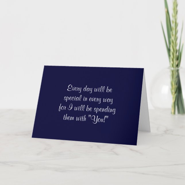 MY WISH TO MY BRIDE OR GROOM ON WEDDING DAY CARD (Front)