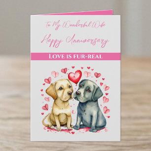 My wonderful Wife cute dogs Anniversary Card