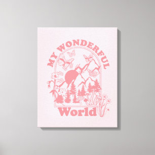 My Wonderful World Retro Flowers Canvas Print