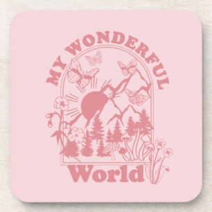 My Wonderful World Retro Flowers Coaster