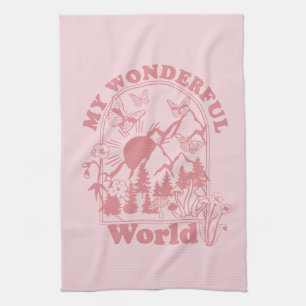 My Wonderful World Retro Flowers Kitchen Towel