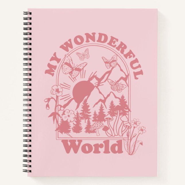 My Wonderful World Retro Flowers Notebook (Front)