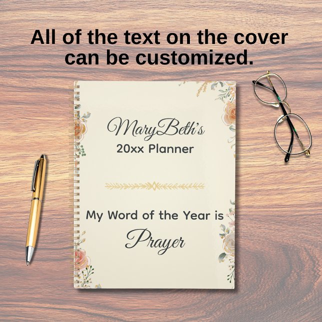 My Word Of The Year Is Prayer Floral Planner (My word of the year planner)