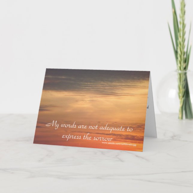My words are not adequate, Condolence Card (Front)