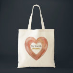 My World Mom Painted Heart Tote Bag<br><div class="desc">Carry a heartfelt tribute to Mom with this elegant painted heart design featuring the loving phrase “My World, mom.” Soft peach and warm earthy tones create a beautiful hand-painted look that feels artistic, gentle, and timeless. The expressive brushstroke heart adds a meaningful decorative touch, making this design a lovely everyday...</div>