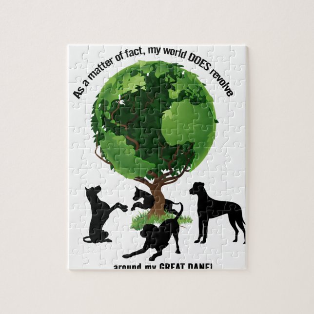 My World Revolves Around My Great Dane Jigsaw Puzzle (Vertical)