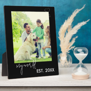 My World Script   Personalized Couples Photo Plaque