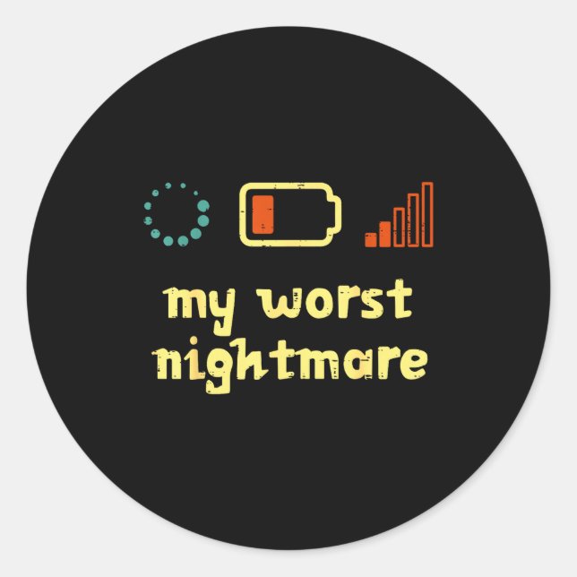 My Worst Low Wifi Signal Funny Gamer Men Boys Kids Classic Round Sticker (Front)