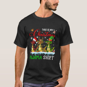My Xmas Pajama Red Plaid Santa Reindeer Elf Alliga T-Shirt
