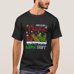 My Xmas Pajama Red Plaid Santa Reindeer Elf Squirr T-Shirt