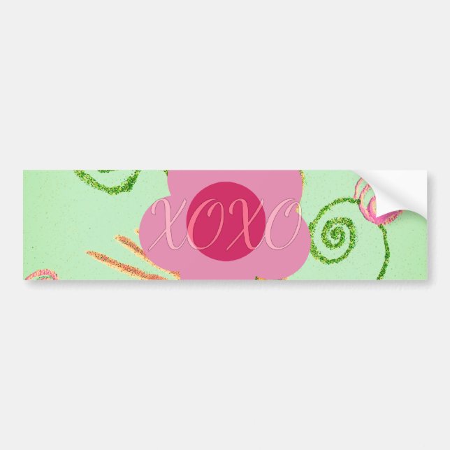 My XOXO Little Princess Floral Art Print Design Bumper Sticker (Front)