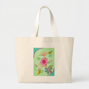 My XOXO Little Princess Floral Art Print Design Large Tote Bag