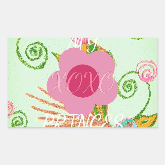 My XOXO Little Princess Floral Art Print Design Sticker (Front)