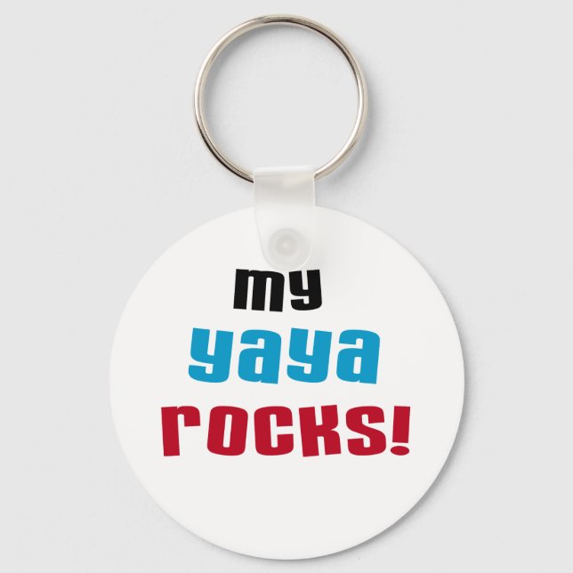 My Yaya Rocks T shirts and Gifts Keychain (Front)