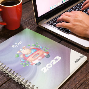 My Year Cute Sheep on Marble with name Planner