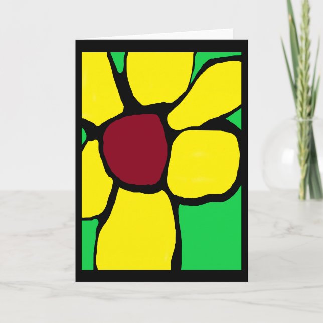 My Yellow flower Abstract Card (Front)