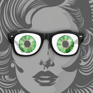My, You Have Big Green Eyes! Retro Sunglasses