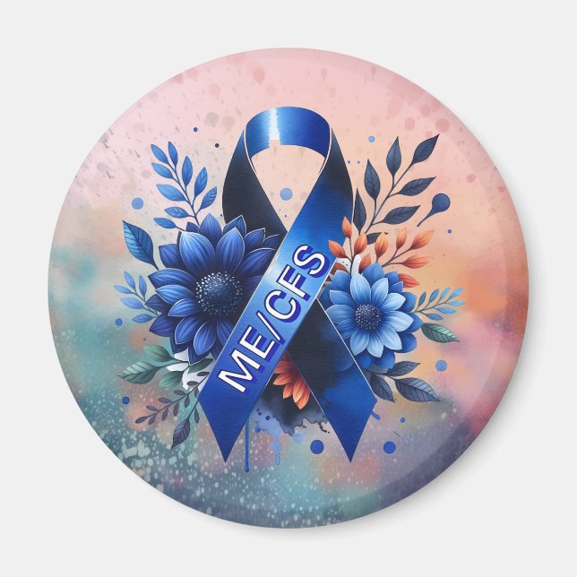 Myalgic Encephalomyelitis ME/CFS Awareness Ribbon Magnet (Front)