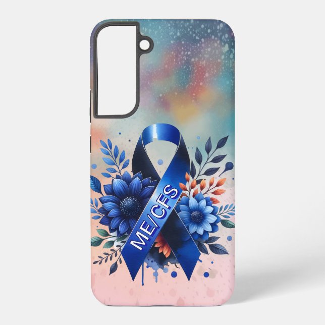 Myalgic Encephalomyelitis ME/CFS Awareness Ribbon Samsung Galaxy S22+ Case (Back)