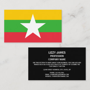 Myanma / Burmese  Flag, Flag of Myanmar / Burma Business Card