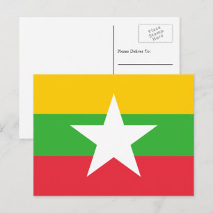 Myanma / Burmese Flag, Flag of Myanmar / Burma Postcard