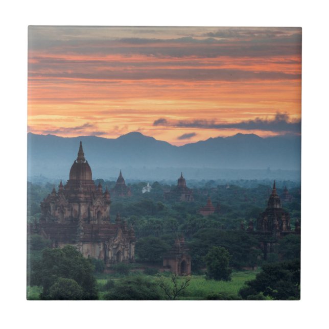 Myanmar, Bagan Sunrise Tile (Front)
