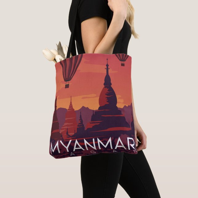 Myanmar Bagan Tote Bag (Close Up)