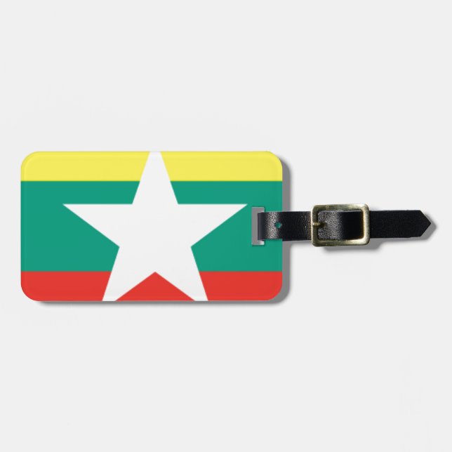 Myanmar (Burma) Flag Luggage Tag (Front Horizontal)