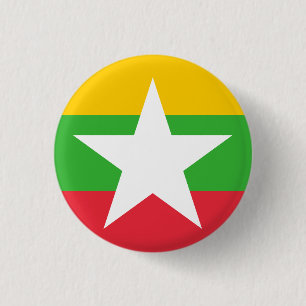 Myanmar Flag 1 Inch Round Button