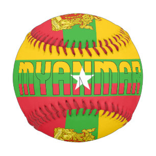 Myanmar Flag and Coat of Arms Patriotic Baseball