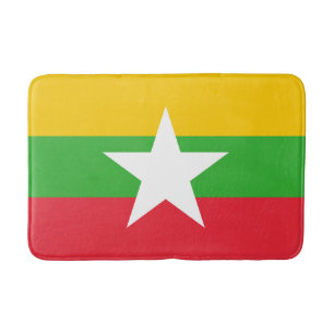 Myanmar Flag Bath Mat