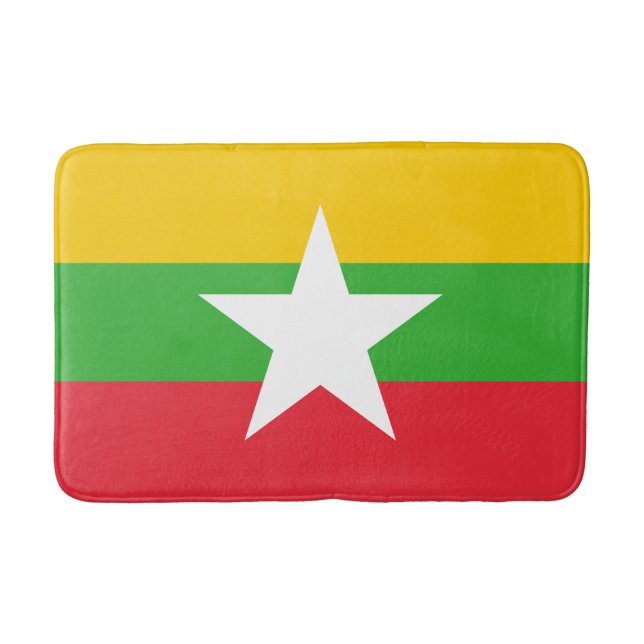 Myanmar Flag Bath Mat (Front)