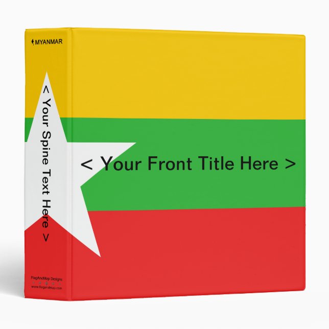 Myanmar Flag Binder (Front/Spine)