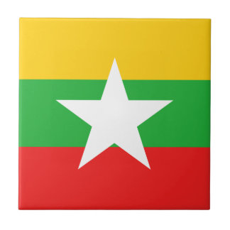 Myanmar Flag Ceramic Tile