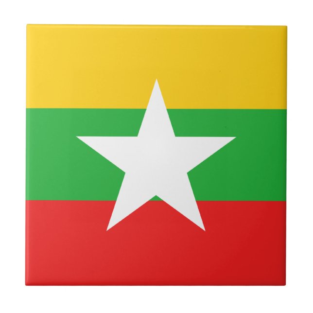 Myanmar Flag Ceramic Tile (Front)