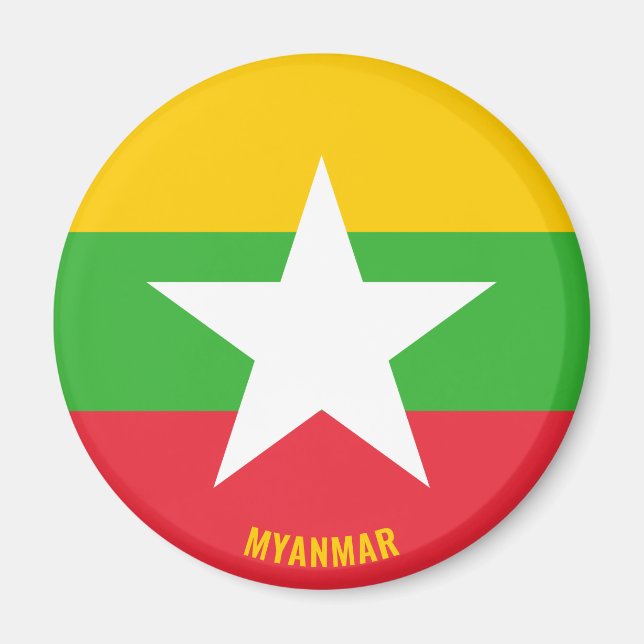 Myanmar Flag Charming Patriotic Magnet (Front)