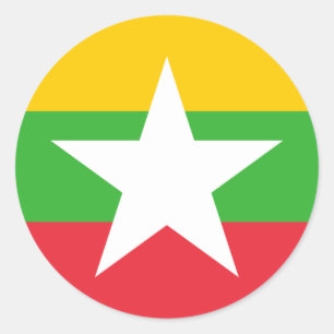 Myanmar Flag Classic Round Sticker