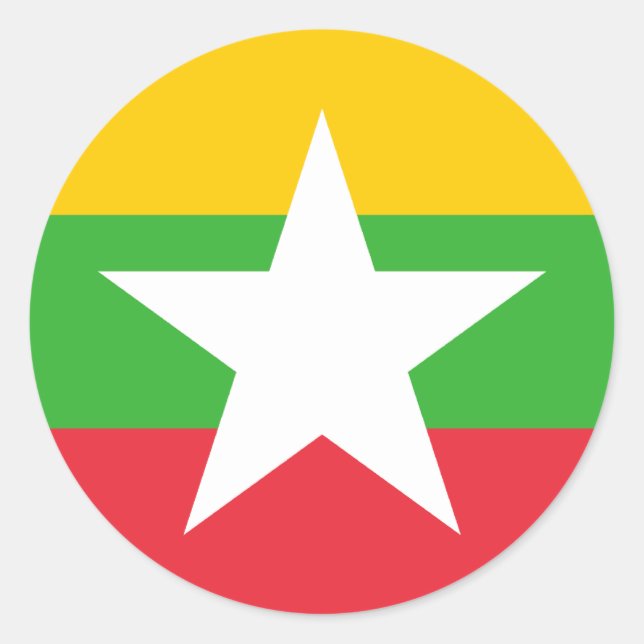 Myanmar Flag Classic Round Sticker (Front)