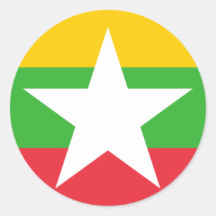 Myanmar Flag Classic Round Sticker